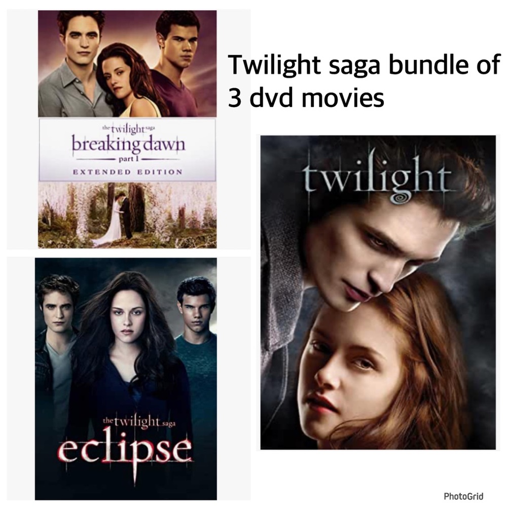 🌟🌟🌟Lot of 3 dvd movies Twilight, Eclipse & Breaking Dawn